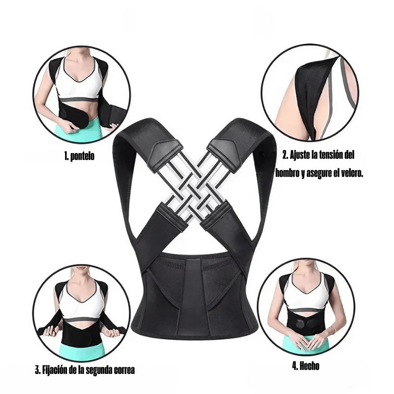 Corrector de Postura 2 en 1 con Soporte Lumbar – Ajustable y Cómodo