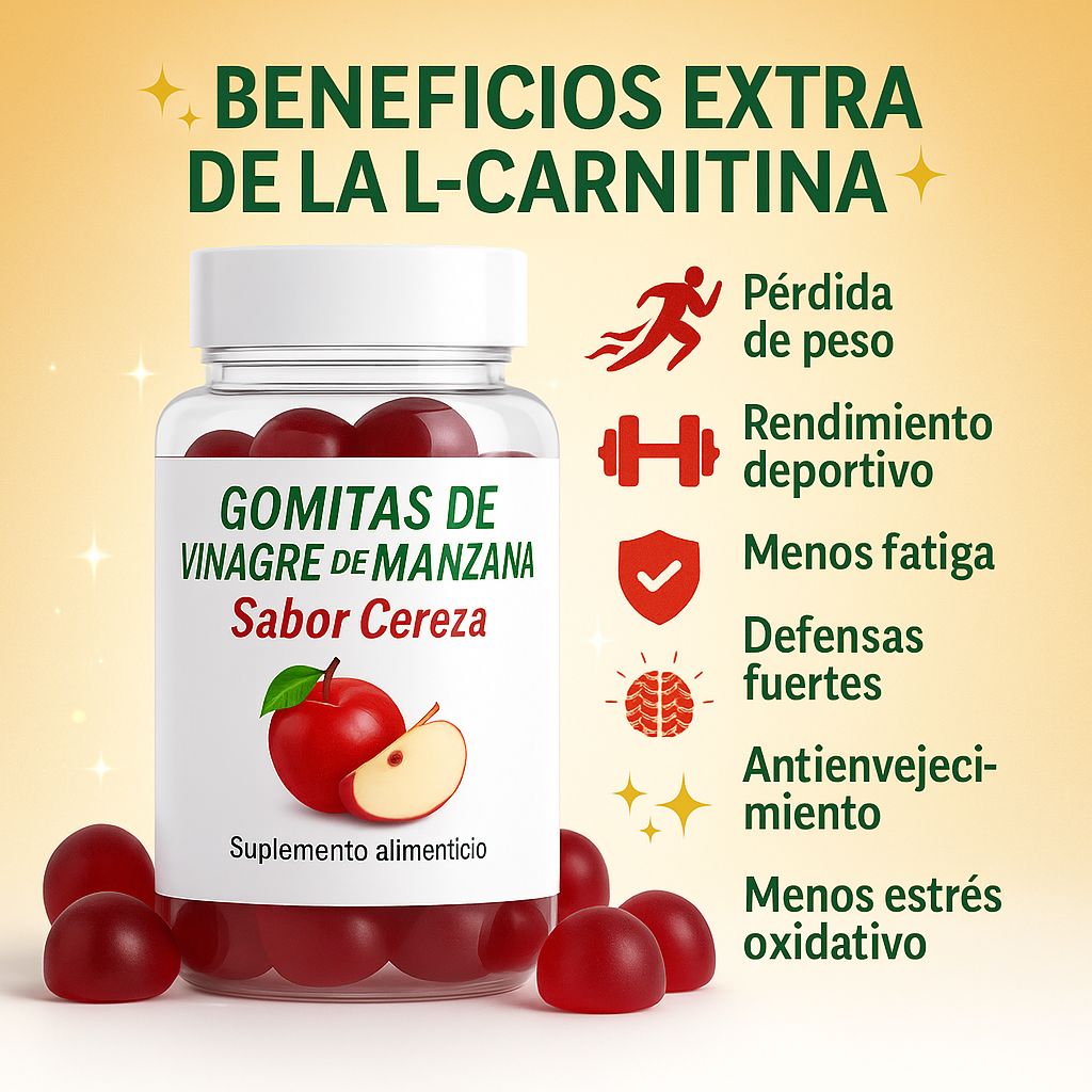 GOMITAS VINAGRE DE MANZANA  DESINFLAMA Y MEJORA EL RENDIMIENTO